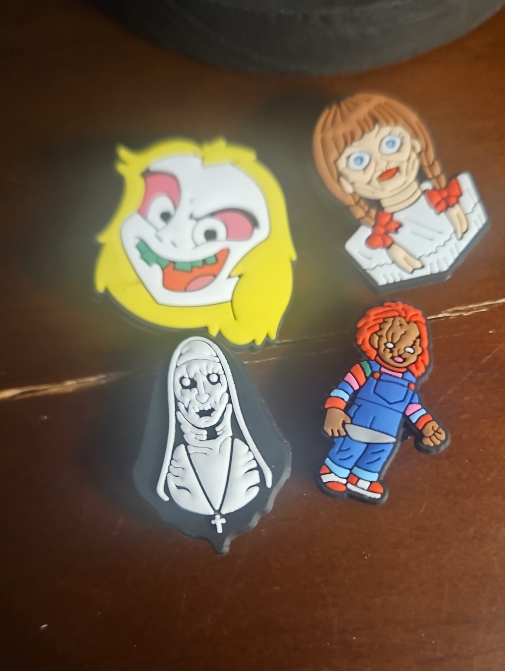 Kids Horror Character Toy Pins Set - Yellow, White, Black, Blue, Red